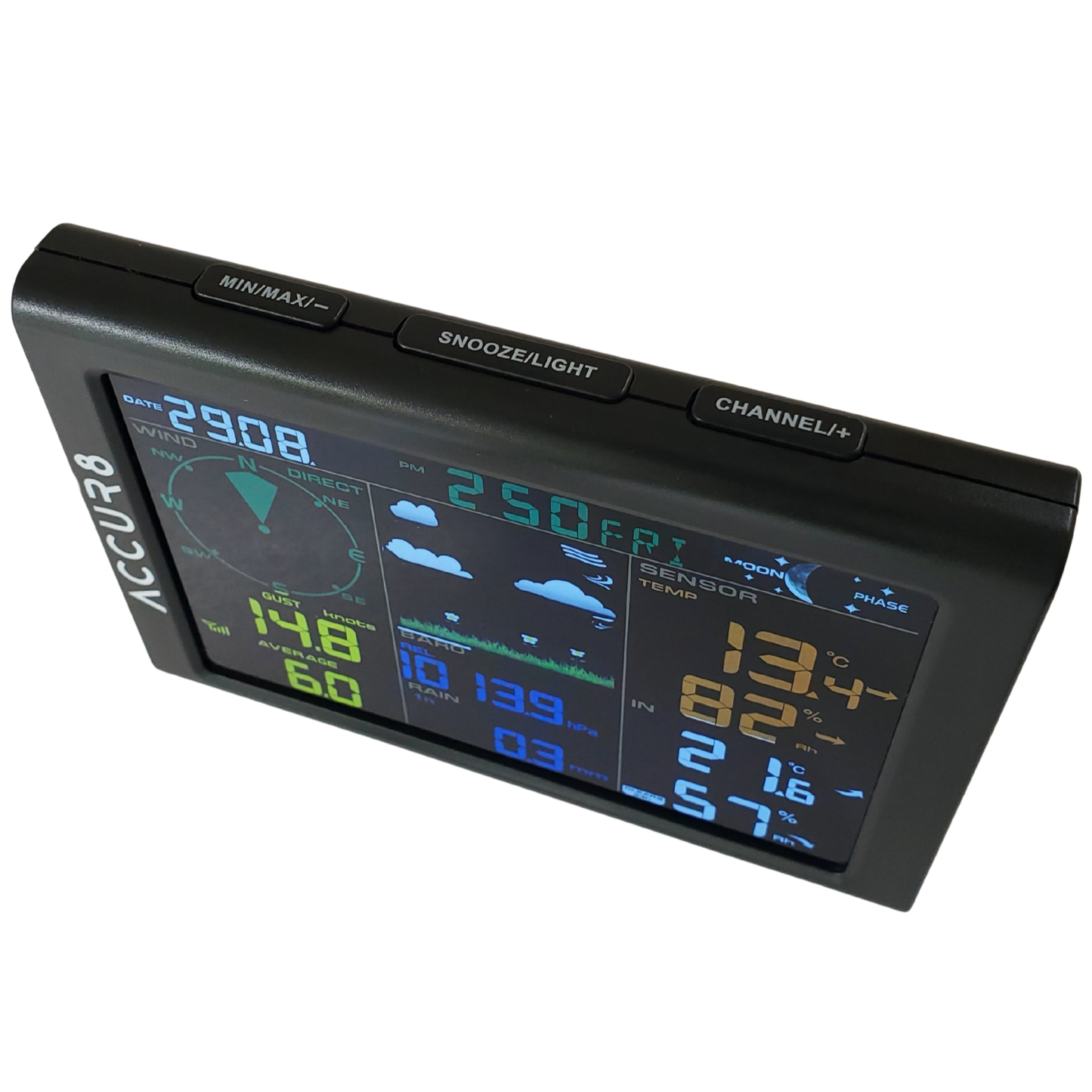 ACCUR8 DWS5100 5-in-1 Complete WiFi Weather Station incl Weather Alerts & Mobile Phone Link - Solar-Powered