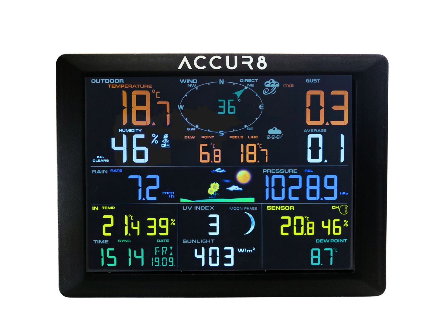 Accur8 weather station display