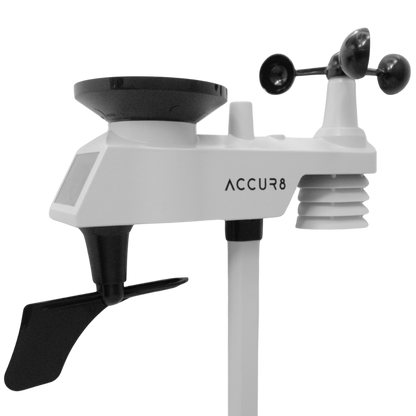 ACCUR8 DWS5100 5-in-1 Complete WiFi Weather Station incl Weather Alerts & Mobile Phone Link - Solar-Powered