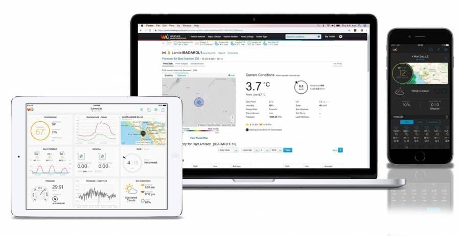 ACCUR8 DWS7100 7-in-1 Solar-Powered WiFi Weather Station with Light Intensity, UV Level, Weather Alerts & Mobile Phone Link