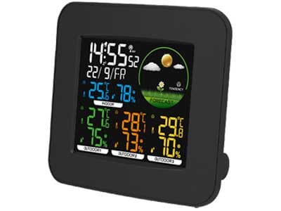 YD8266WUK-BL Weather Forecast Station Including 3 Wireless Temperature & Humidity Sensors