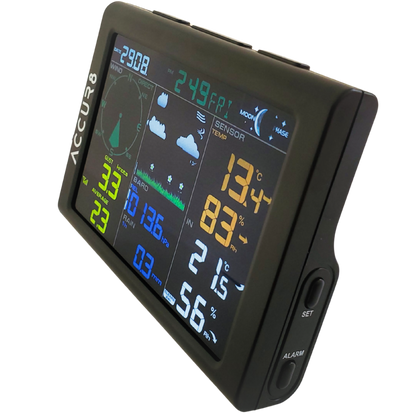ACCUR8 DWS5100 5-in-1 Complete WiFi Weather Station incl Weather Alerts & Mobile Phone Link - Solar-Powered